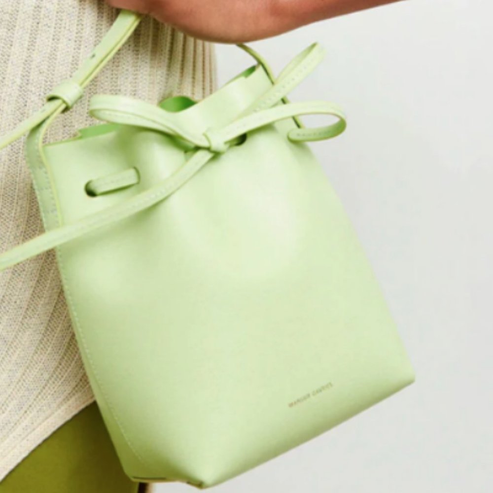 Mansur Gavriel Mini Leather Bucket Bag in Mint/Light Green Classic Great Reviews